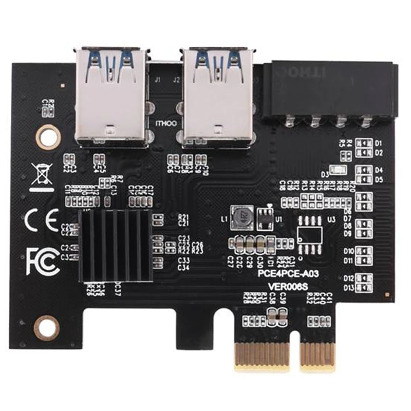PCI-E to PCIe Adapter PCI-Express 1X to 16X Mining Riser Card 1 to 4 USB 3.0 Multiplier with Molex 4 Pin Power Port
PCI-E to PCIe Adapter PCI-Express 1X to 16X Mining Riser Card 1 to 4 USB 3.0 Multiplier with Molex 4 Pin Power Port