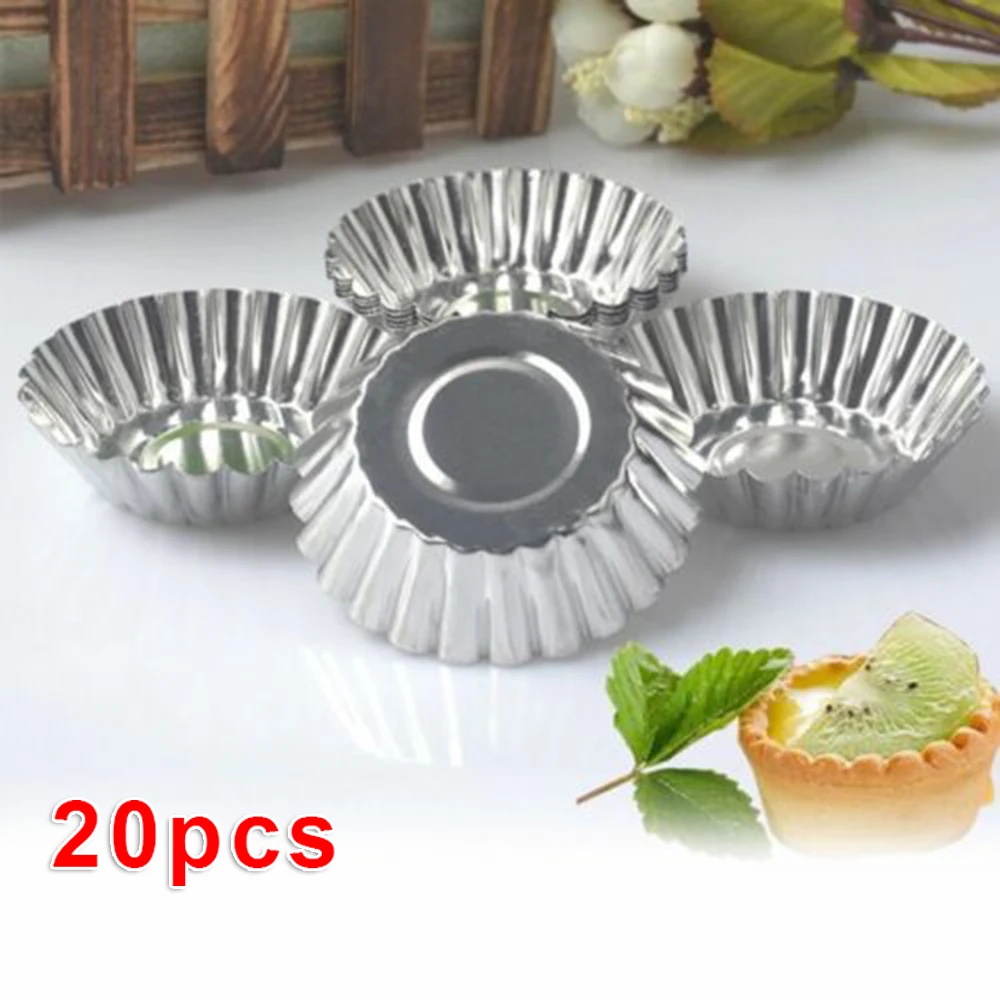 20Pcs Nonstick Ripple Aluminum Alloy Egg Tart Mold Mould Cake Bakeware Baking Tool Muffin Baking Cup Tartlets Pans
20Pcs Nonstick Ripple Aluminum Alloy Egg Tart Mold Mould Cake Bakeware Baking Tool Muffin Baking Cup Tartlets Pans