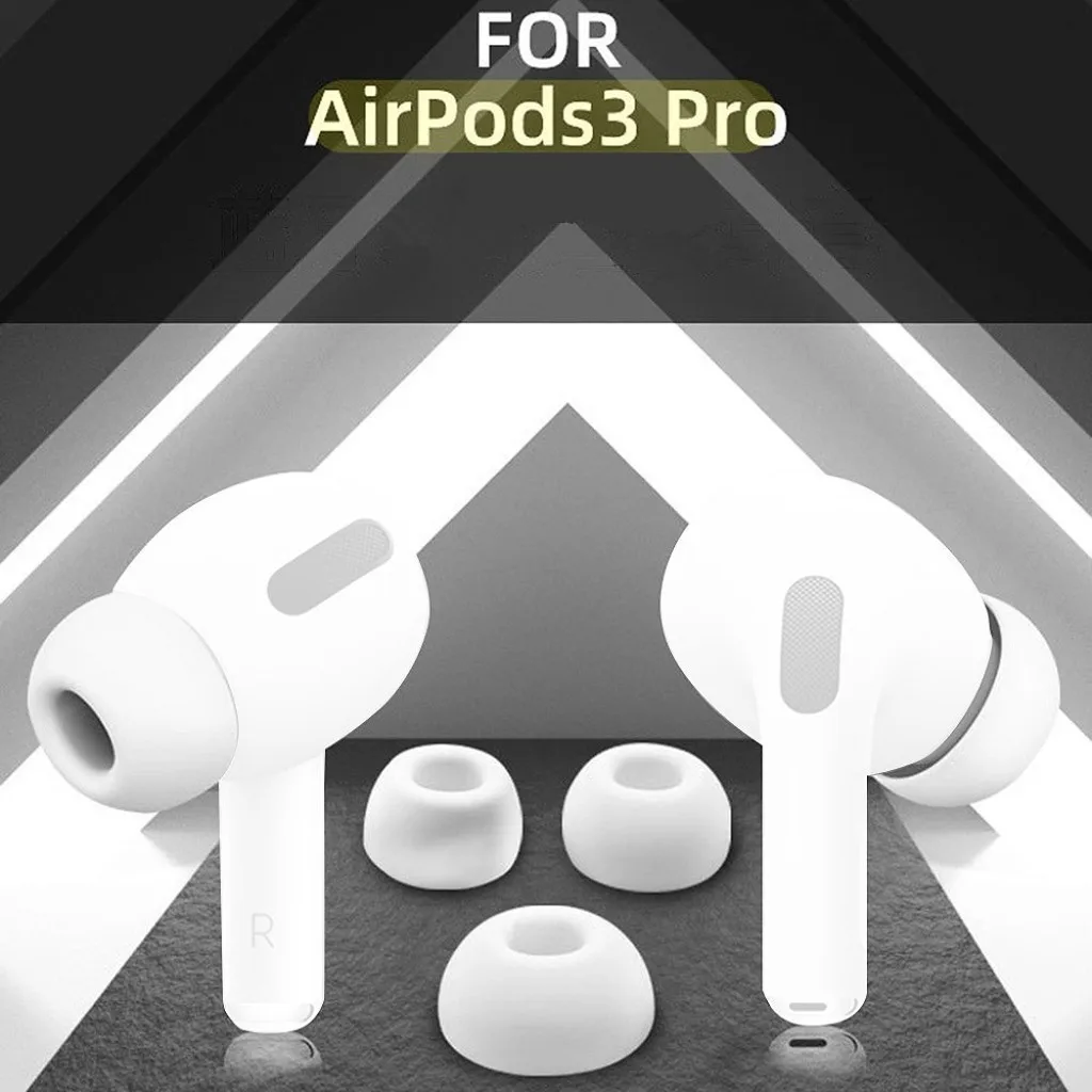 Сменные амбушюры из мягкого силикона для Apple Airpods Pro 6 шт. белые наушники с пеной