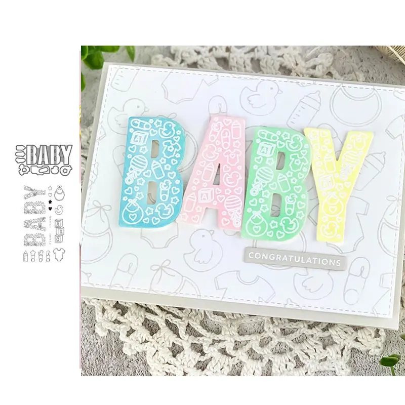 2021 New BABY Words Letters Metal Cutting Dies and Clear Stamps for Scrapbooking Craft Stencil DIY Album Sheet Mold Mould Decor
2021 New BABY Words Letters Metal Cutting Dies and Clear Stamps for Scrapbooking Craft Stencil DIY Album Sheet Mold Mould Decor