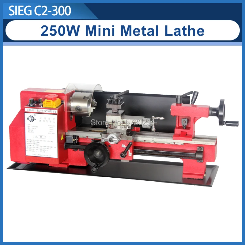 Мини-токарный станок по металлу SIEG 7 дюймов x 12 250 Вт мотор + C2-300mm 2500 об/мин