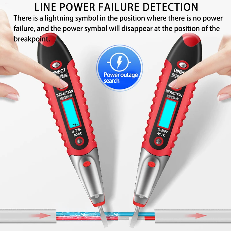 ANENG Digital Test Pencil AC DC 12-250V Tester Electrical Screwdriver LCD Display Voltage Detector Test Pen Electrician Tools
ANENG Digital Test Pencil AC DC 12-250V Tester Electrical Screwdriver LCD Display Voltage Detector Test Pen Electrician Tools