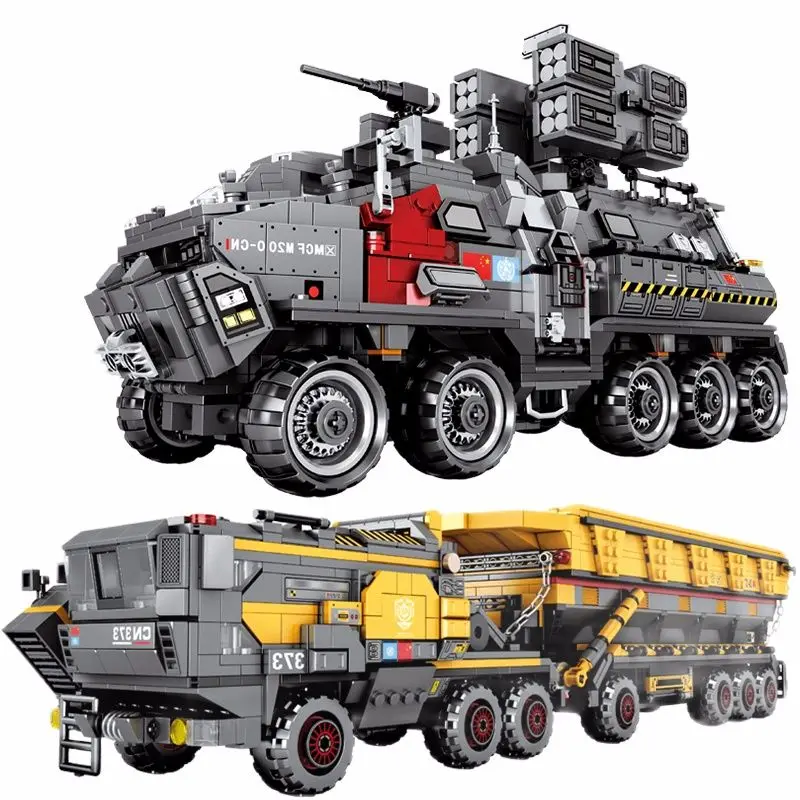 

SEMBO City Wandering Earth Carrier Car Military Tank Cargo Van Transport Truck Model Building Blocks High-Tech Boys Toys for kid