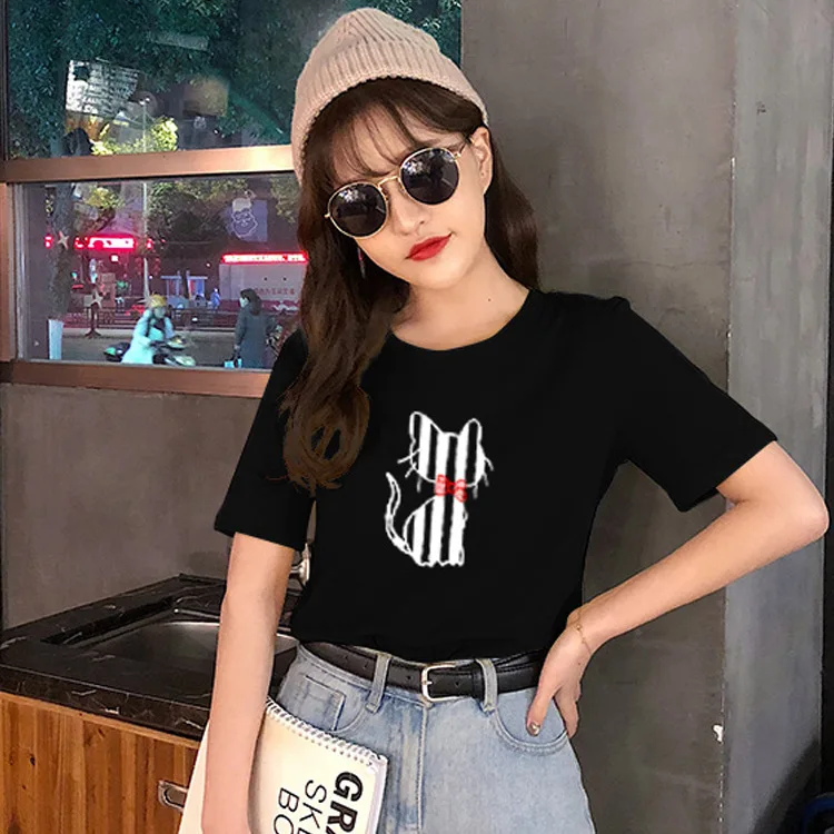 Cat Printed T Shirt Women Tops Tee Cute Short Sleeve Oversized Tshirt Female Tshirts
Cat Printed T Shirt Women Tops Tee Cute Short Sleeve Oversized Tshirt Female Tshirts