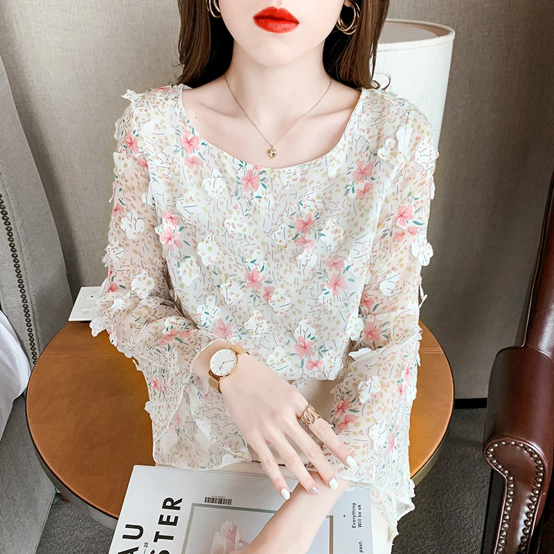 2022 Spring New Korean Style Chiffon Pullover Shirt Women Elegant Chic Slim Casual Patchwork Floral Tops Vintage Blouse 8055
2022 Spring New Korean Style Chiffon Pullover Shirt Women Elegant Chic Slim Casual Patchwork Floral Tops Vintage Blouse 8055