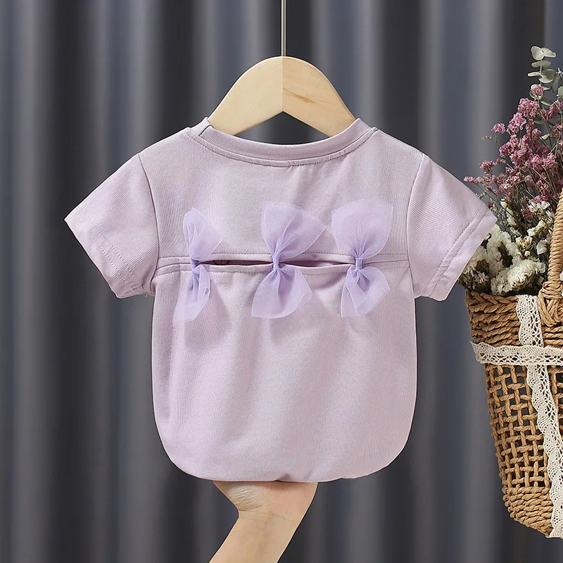 2-6 Years Children Girl T-shirt Summer Cotton Solid Short Sleeve Special Design Backless Bowknot Kids Girl Tops Clothes
2-6 Years Children Girl T-shirt Summer Cotton Solid Short Sleeve Special Design Backless Bowknot Kids Girl Tops Clothes