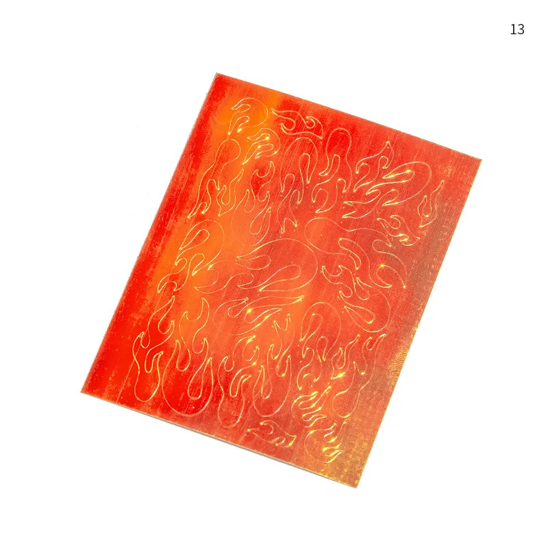 16 Color New Nail Laser Flame Sticker Nail Sticker Magic Flame Jewelry Sticker With Adhesive 16H