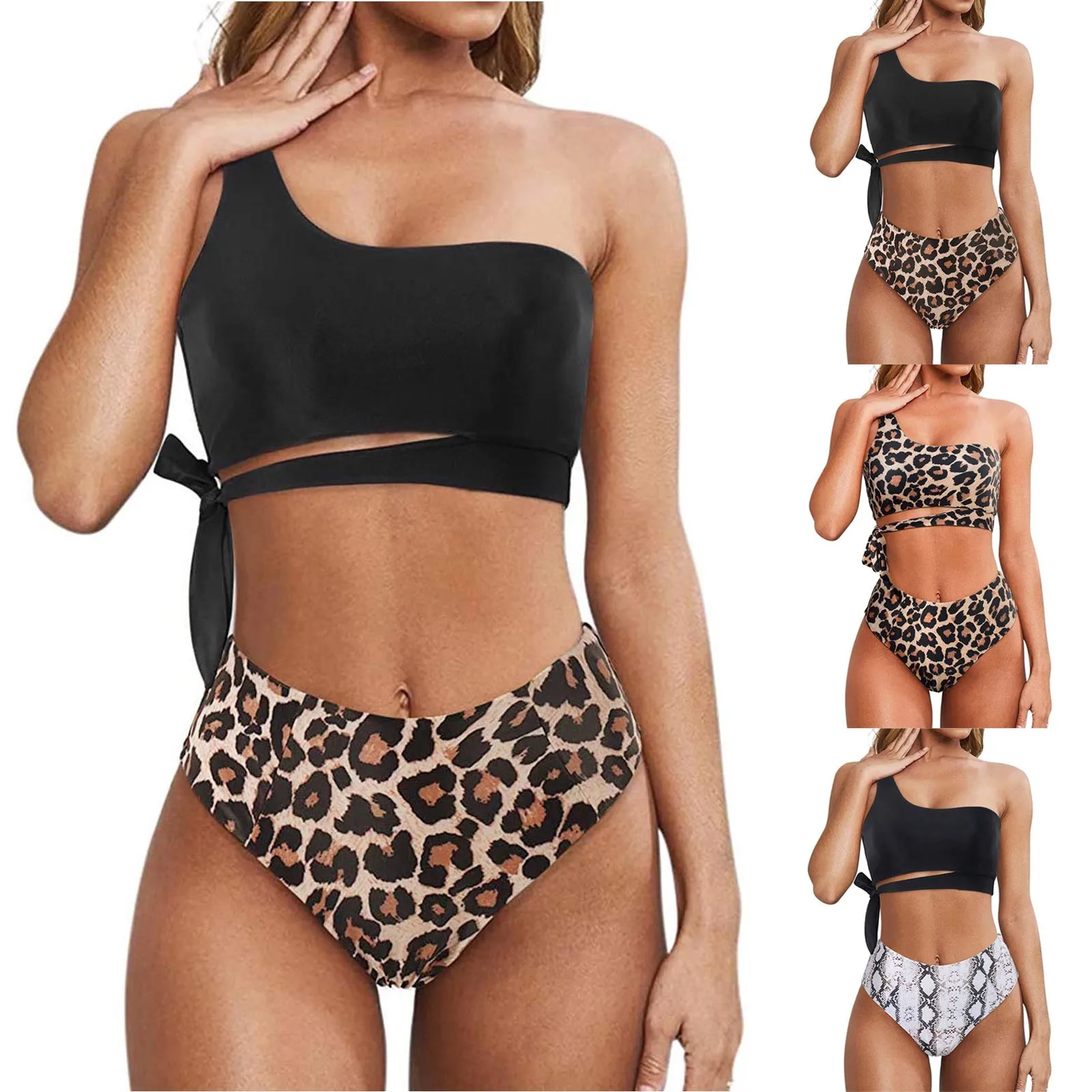 Swimsuit Women Bikini 2021 Women's Swimsuit Sexy One Shoulder Push Up Leopard High Waist Swimwear Bathing Suit Bikini Set
Swimsuit Women Bikini 2021 Women's Swimsuit Sexy One Shoulder Push Up Leopard High Waist Swimwear Bathing Suit Bikini Set