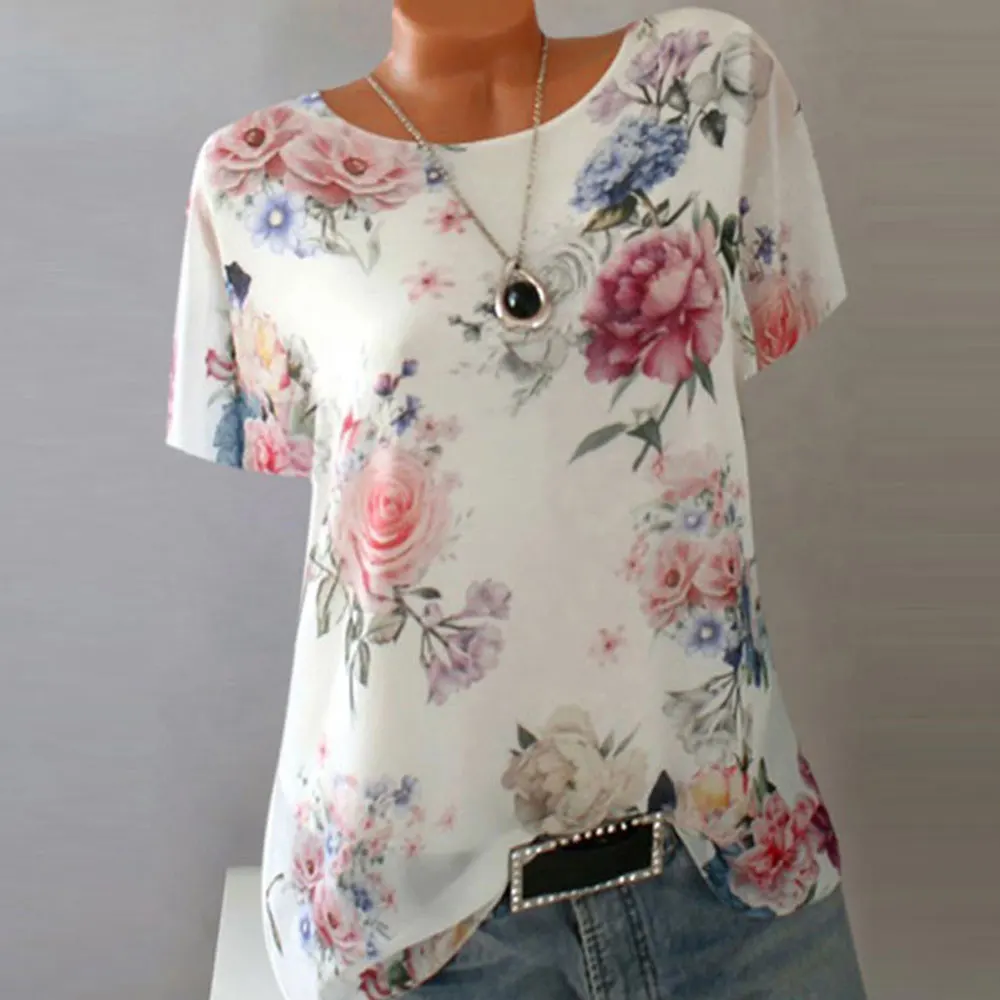 Gentillove Chiffon Blouses Summer Floral Print Women Half Sleeve Beach Shirt Office Work Shirts Female Tops Oversized T-shirts
Gentillove Chiffon Blouses Summer Floral Print Women Half Sleeve Beach Shirt Office Work Shirts Female Tops Oversized T-shirts