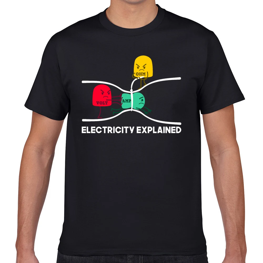 Tops T Shirt Men electricity explained Funny Harajuku Geek Print Male Tshirt XXXL
Tops T Shirt Men electricity explained Funny Harajuku Geek Print Male Tshirt XXXL