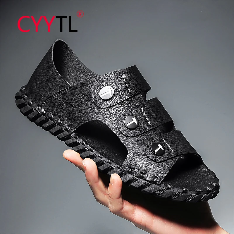 CYYTL Buttons Design Men Breathable Summer Sandals Leather Outdoor Shoes Handmade Business Open Toe Sports Zapatillas De Casa
CYYTL Buttons Design Men Breathable Summer Sandals Leather Outdoor Shoes Handmade Business Open Toe Sports Zapatillas De Casa