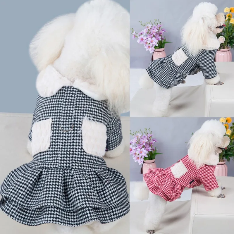 Cute Dog Sweater Dress Jumpsuit Winter Dog Clothes Warm Puppy Cat Coat Clothing With Classic Plaid Pattern Pet Costume For Dog
Cute Dog Sweater Dress Jumpsuit Winter Dog Clothes Warm Puppy Cat Coat Clothing With Classic Plaid Pattern Pet Costume For Dog