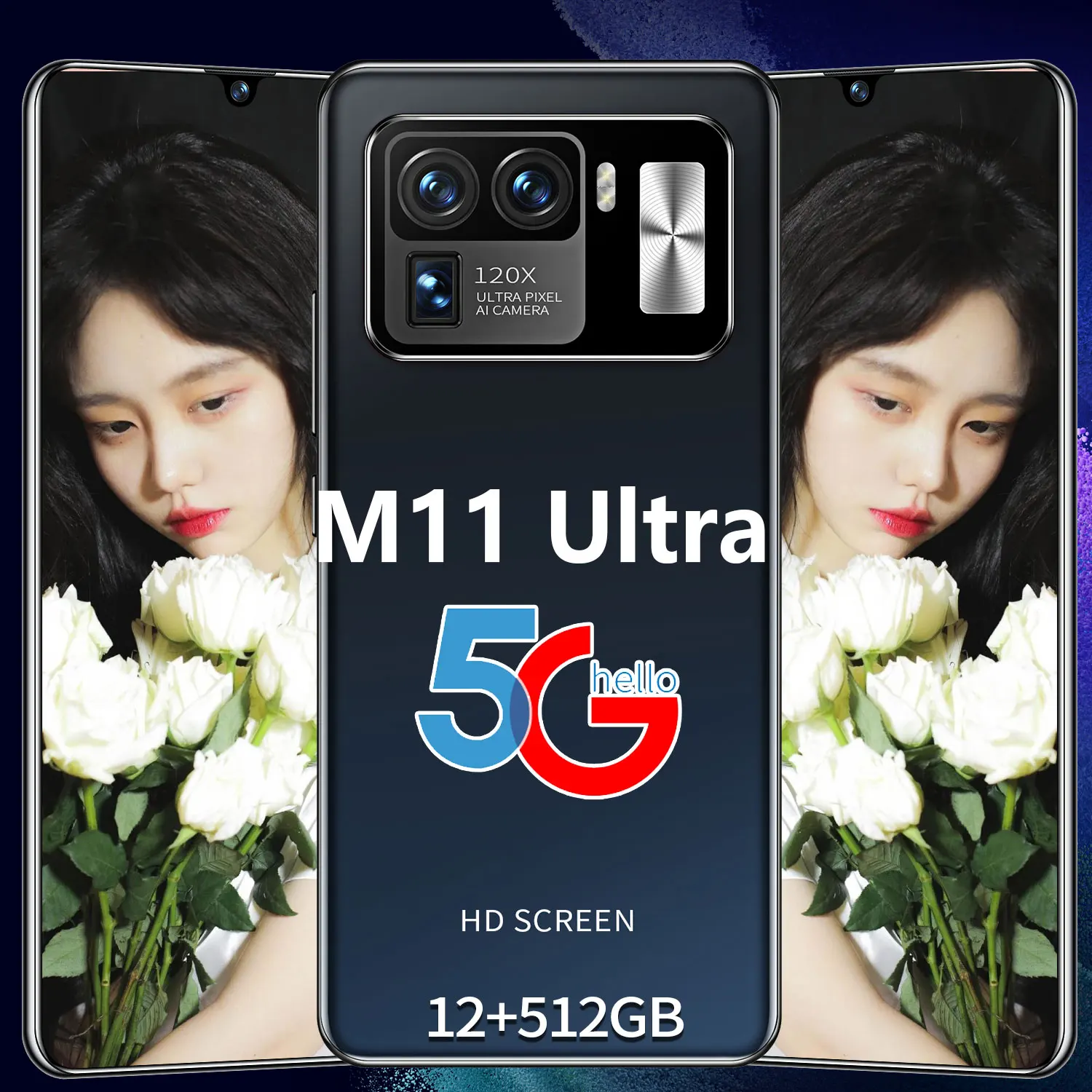 6.7Inch M11 Ultra Latest 5g Smartphone Cell Phone 12G 512G 16MP+32MP 6800mAh 10 Core Android 10 Face Recognition Cheap Phone
6.7Inch M11 Ultra Latest 5g Smartphone Cell Phone 12G 512G 16MP+32MP 6800mAh 10 Core Android 10 Face Recognition Cheap Phone