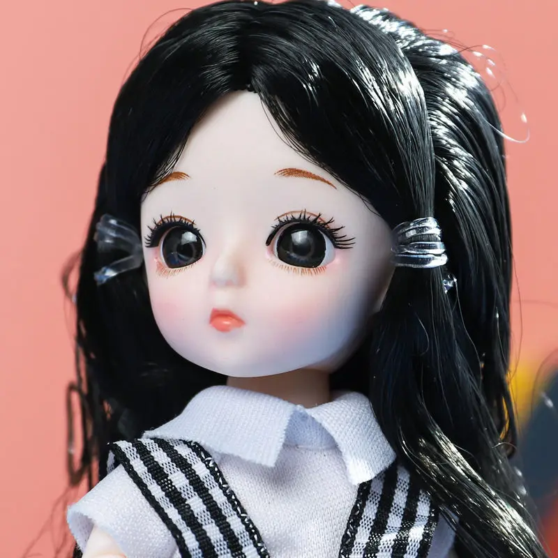 16 cm BJD Mini Doll 13 Movable Joint Girl Baby 3D Big Eyes Beautiful DIY Toy Doll With Clothes Dress Up 1/12 Kawaii Fashion Doll
16 cm BJD Mini Doll 13 Movable Joint Girl Baby 3D Big Eyes Beautiful DIY Toy Doll With Clothes Dress Up 1/12 Kawaii Fashion Doll
