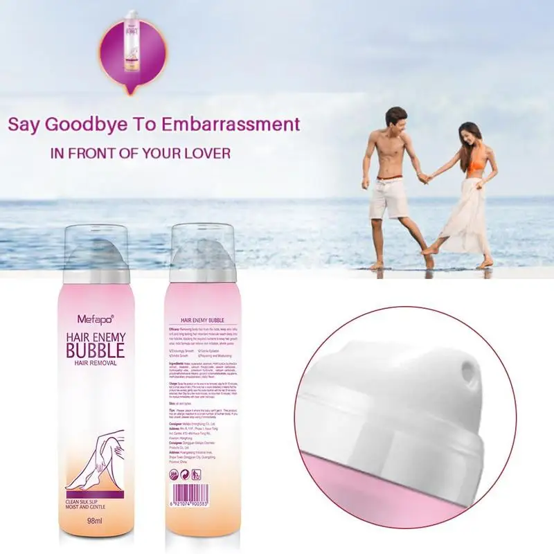 

Painless Hair Removal Cream Spray Away Depilatory Bubble Wax Body Bikini Legs Hair Remover Foam Mousse in Spray Bottle Dropship