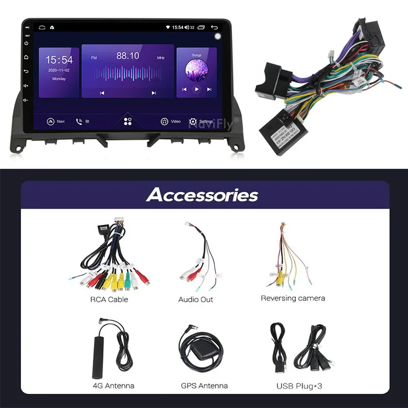 NaviFly 6GB+128GB QLED 1280*720 Android 10.0 Car Multimedi Player For Mercedes Benz C Class 3 W204 S204 2006 2011 Octa Core DSP 
NaviFly 6GB+128GB QLED 1280*720 Android 10.0 Car Multimedi Player For Mercedes Benz C Class 3 W204 S204 2006 2011 Octa Core DSP