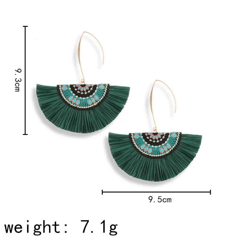 Bohemian Ethnic Style Embroidery Fan-shaped Tassel Earrings for Women Raffia Drop Earrings For Women Earrings Statement Jewelry
Bohemian Ethnic Style Embroidery Fan-shaped Tassel Earrings for Women Raffia Drop Earrings For Women Earrings Statement Jewelry
