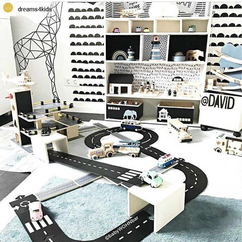 Kids DIY Traffic Roadway Track Puzzle Educational PVC Children Road Building Motorway Toy Removable Cars Vehicle Track Boys Gift