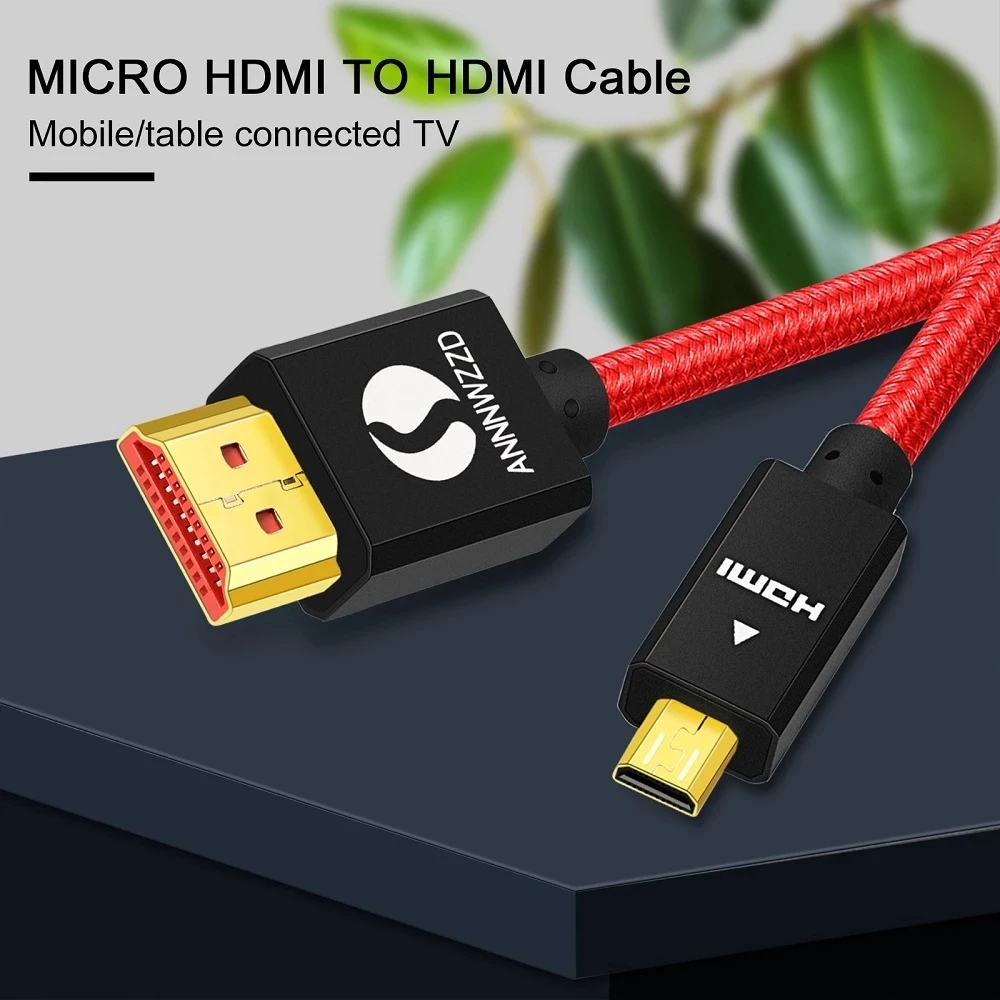 Micro HDMI to HDMI Cable 4k 3D 60Hz High Speed Micro HDMI Cable Adapter for GoPro Raspberry Pi4 Micro HDMI Cable 2.0V 1m 2m 3m
Micro HDMI to HDMI Cable 4k 3D 60Hz High Speed Micro HDMI Cable Adapter for GoPro Raspberry Pi4 Micro HDMI Cable 2.0V 1m 2m 3m