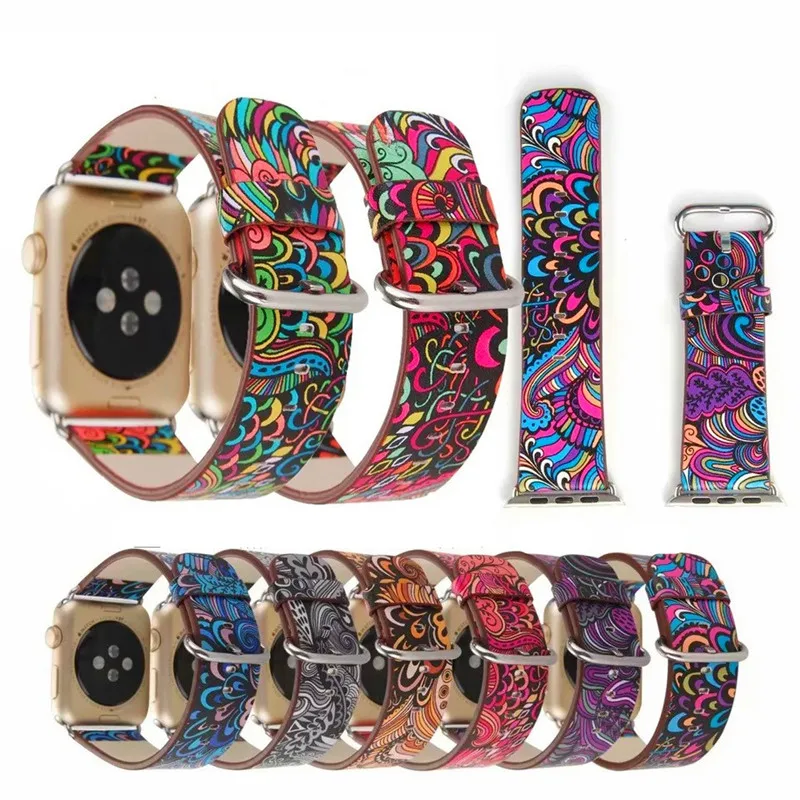 Leather Strap For Apple Watch Band 45mm 40mm 44mm Flower Print Correa Iwatch 38mm 42mm 41mm Bracelet Belt iWatch 7 6 SE 5 4 3 2
Leather Strap For Apple Watch Band 45mm 40mm 44mm Flower Print Correa Iwatch 38mm 42mm 41mm Bracelet Belt iWatch 7 6 SE 5 4 3 2