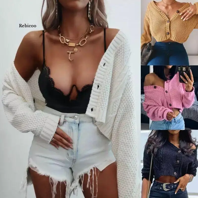 Autumn Hot Sale White Button Pattern Knitted Sweater Cardigan Fashion Short Korean Style Casual Female Outerwear
Autumn Hot Sale White Button Pattern Knitted Sweater Cardigan Fashion Short Korean Style Casual Female Outerwear