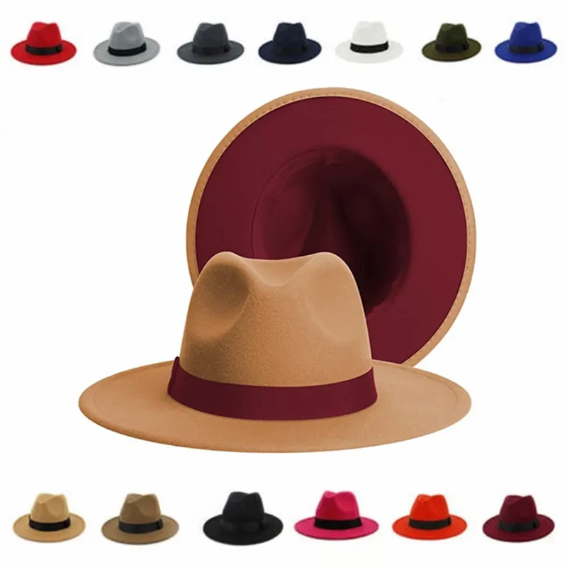 Winter Men Patchwork Fedora Hat Unisex Wool Felt Jazz Hats Elegant Men Women Wide Brim Panama Trilby Cap
Winter Men Patchwork Fedora Hat Unisex Wool Felt Jazz Hats Elegant Men Women Wide Brim Panama Trilby Cap