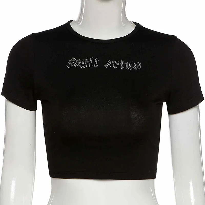 Goth Dark Mall Gothic Grunge Black Basic T-Shirts Punk Aesthetic Women Bodycon Crop Tops Clothes Short Sleeve Summer Streetwear
Goth Dark Mall Gothic Grunge Black Basic T-Shirts Punk Aesthetic Women Bodycon Crop Tops Clothes Short Sleeve Summer Streetwear