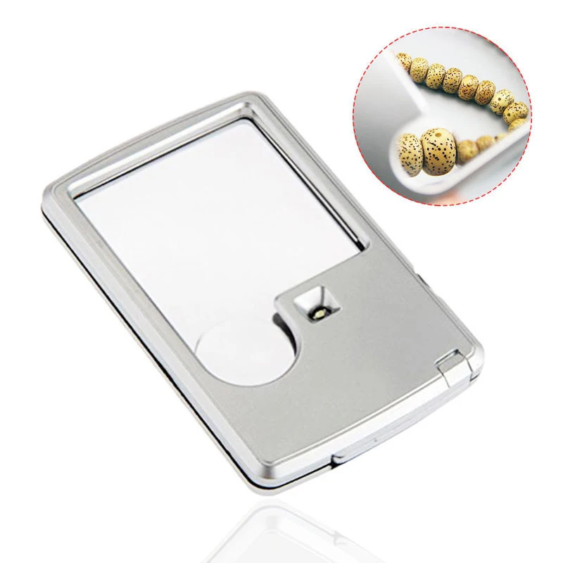 Mini Ultra-thin Credit Card Type Magnifier Loupe 3x 6x 2 Lens Portable Square Magnifier with LED Light Leather Case for Reading
Mini Ultra-thin Credit Card Type Magnifier Loupe 3x 6x 2 Lens Portable Square Magnifier with LED Light Leather Case for Reading