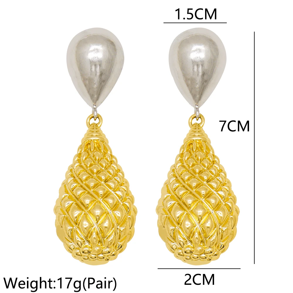 2020 Copper Drop Dangle Earrings Chain Gold Earrings Trend Fashion Jewelry for African wedding party