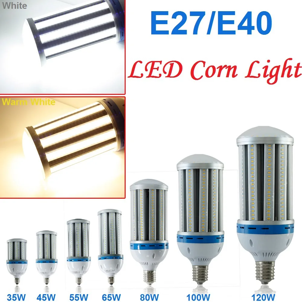 

LED Corn Light 35W 45W 55W 65W 80W 100W 120W SMD5730 AC85-265V Warm/Cool White E27 E40 High Bay Light Factory Warehouse Lamp