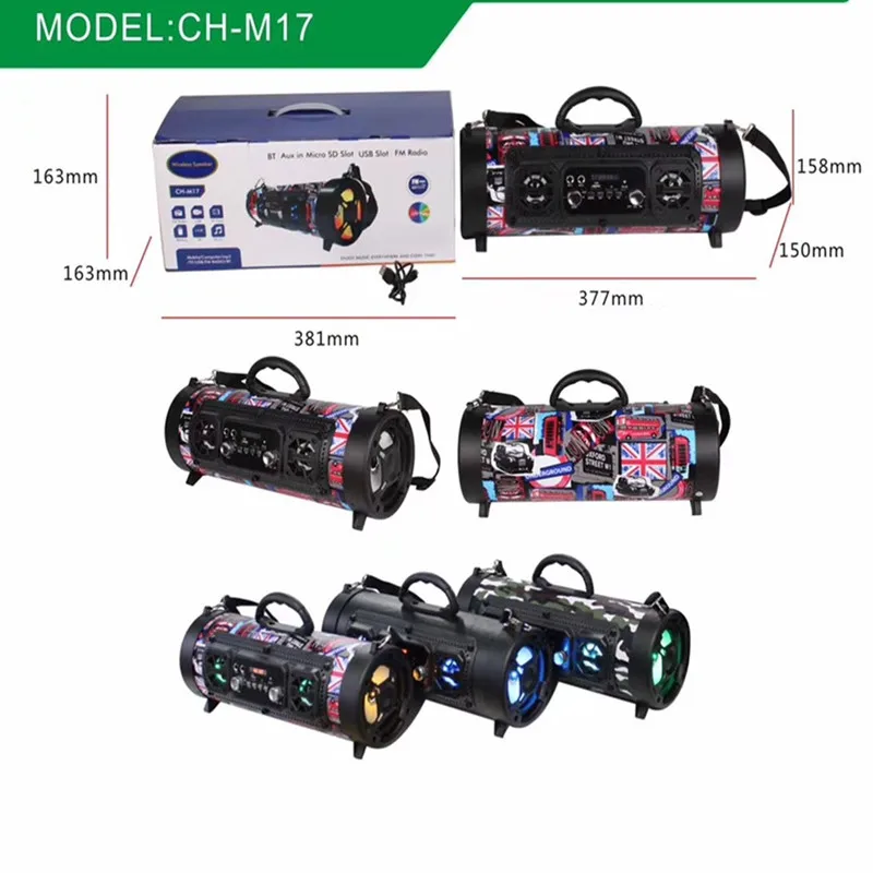 M17 Outdoor Portable Portable Barrel Bluetooth Speaker, 15W Subwoofer, Support TF/AUX Playback, FM Radio
M17 Outdoor Portable Portable Barrel Bluetooth Speaker, 15W Subwoofer, Support TF/AUX Playback, FM Radio
