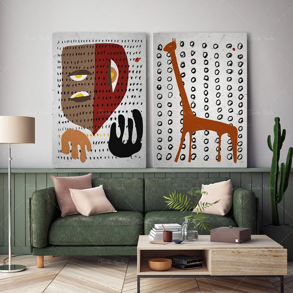 Giraffe Dots Ethnic Set, African American Figurative Art, Afro Modern Dots Pattern, Boho Home Decor, Abstract Ethno Mask
Giraffe Dots Ethnic Set, African American Figurative Art, Afro Modern Dots Pattern, Boho Home Decor, Abstract Ethno Mask