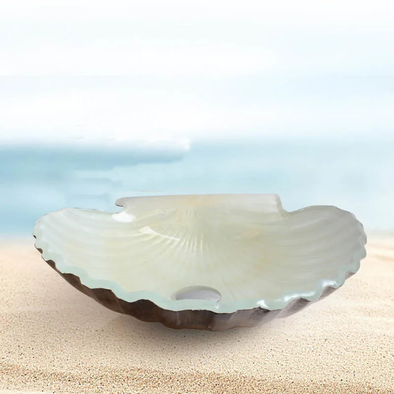 New Bathroom Glass Wash Basin Bathroom Hot-colored Scallop shell glass Art Basin Wash Basin glass bath sink LO622538
New Bathroom Glass Wash Basin Bathroom Hot-colored Scallop shell glass Art Basin Wash Basin glass bath sink LO622538