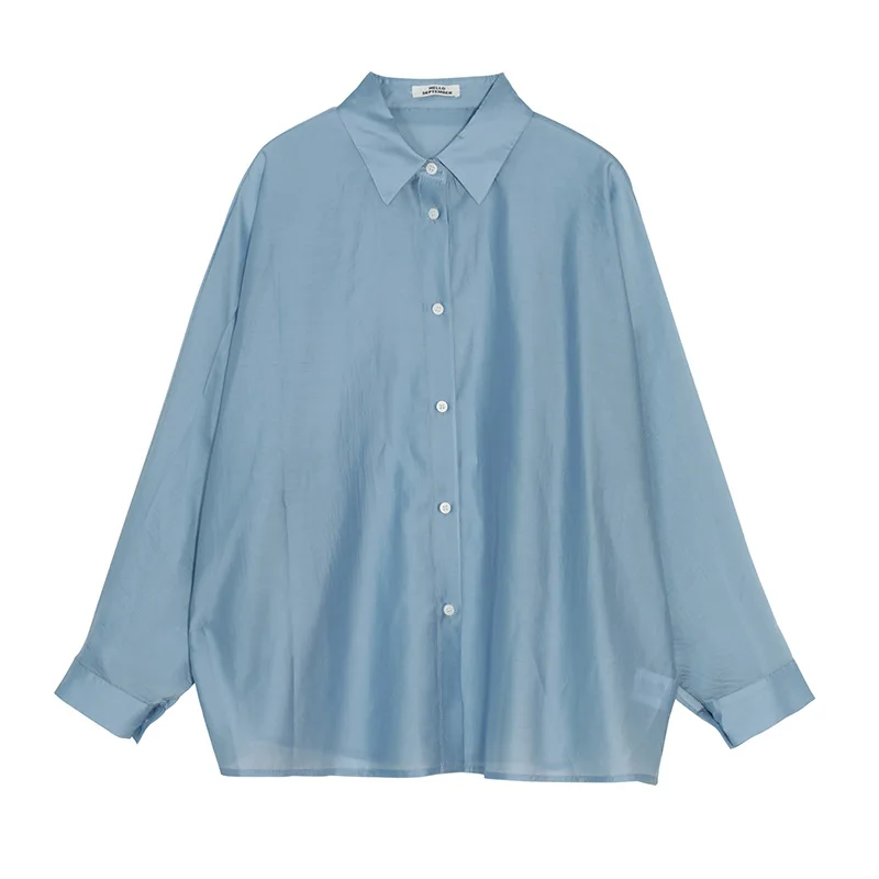 Korean Style Ins Simple Solid Thin Shirts Women New Fashion Loose Sun Protection Shirt Casual All Match 2021 Summer Soft Tops
Korean Style Ins Simple Solid Thin Shirts Women New Fashion Loose Sun Protection Shirt Casual All Match 2021 Summer Soft Tops