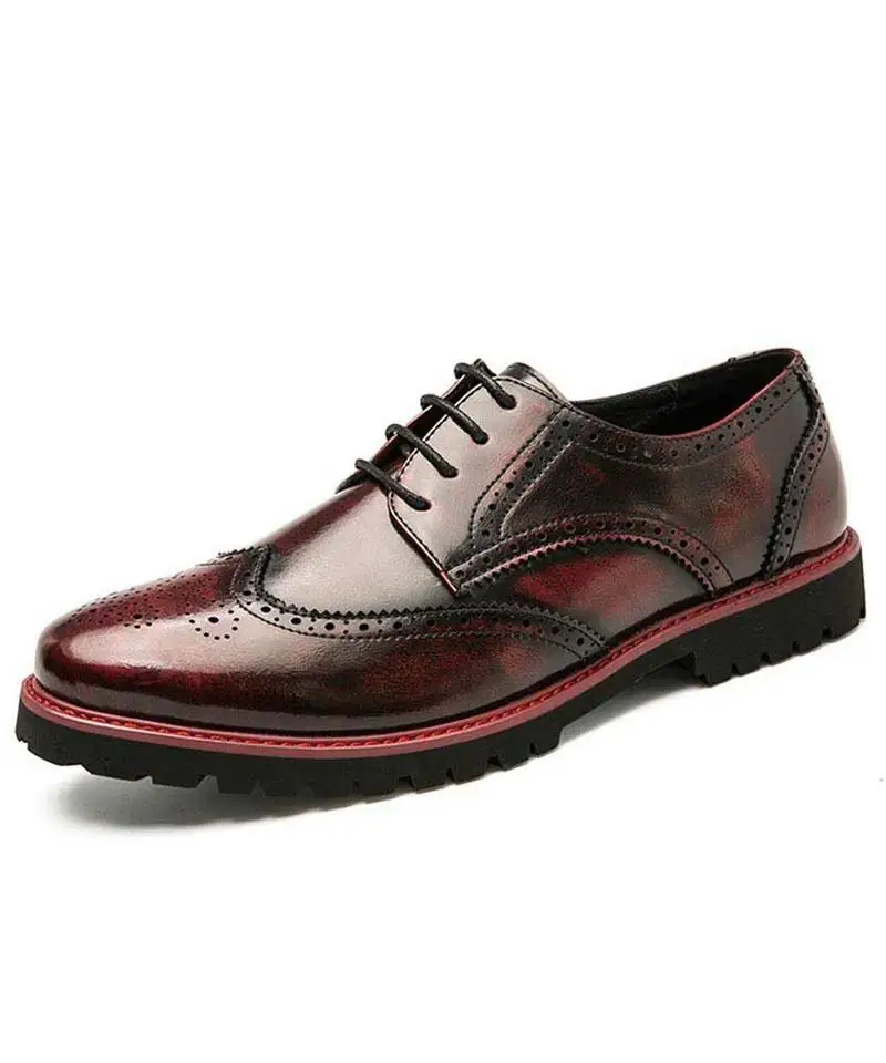 Men's Handmade PU Wine Red Pointed Toe Classic Retro Lace-up Fashion Trend High-quality Business Casual Brogue Shoes 5KE019
Men's Handmade PU Wine Red Pointed Toe Classic Retro Lace-up Fashion Trend High-quality Business Casual Brogue Shoes 5KE019