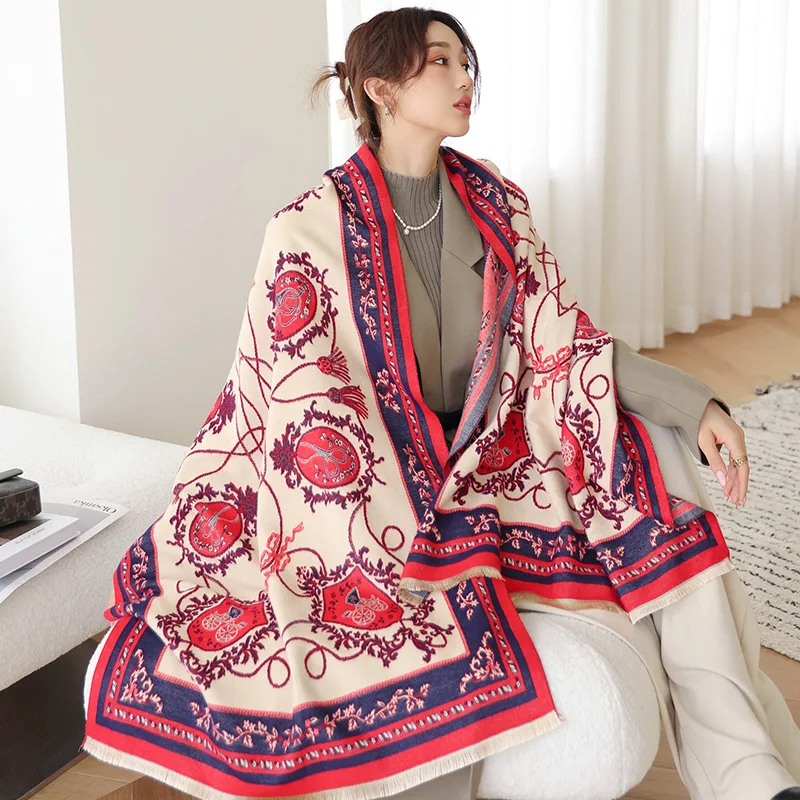 Luxury Brand Flower Print Winter Scarf Women Cashmere Warm Pashmina Foulard Female Scarves Long Blanket Thick Soft Shawls Wraps
Luxury Brand Flower Print Winter Scarf Women Cashmere Warm Pashmina Foulard Female Scarves Long Blanket Thick Soft Shawls Wraps
