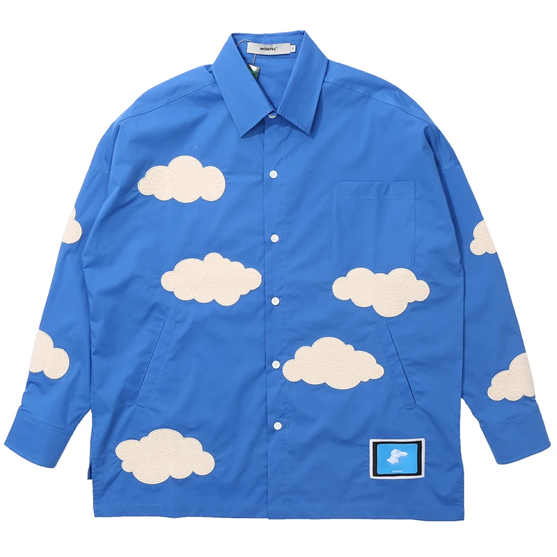 LANMREM 2021 autumn long-sleeved Cloud Embroidered Blue loose all-match turn-down collar shirt oversize coat for women 2A2739
LANMREM 2021 autumn long-sleeved Cloud Embroidered Blue loose all-match turn-down collar shirt oversize coat for women 2A2739