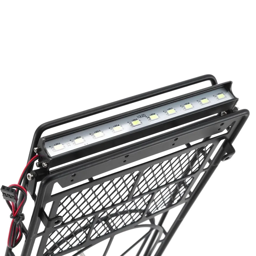 245*150mm Luggage Carrier Roof Rack with LED Light Bar for 1/10 RC Crawler Car Axial SCX10 90046 Traxxas TRX4
245*150mm Luggage Carrier Roof Rack with LED Light Bar for 1/10 RC Crawler Car Axial SCX10 90046 Traxxas TRX4