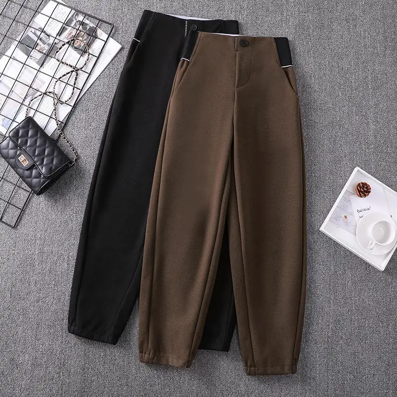 Women Woolen Casual Solid Harem Pants Female New Vintage Autumn Winter Thick Pants Ladies High Waist Ankle-Length Trousers A25
Women Woolen Casual Solid Harem Pants Female New Vintage Autumn Winter Thick Pants Ladies High Waist Ankle-Length Trousers A25