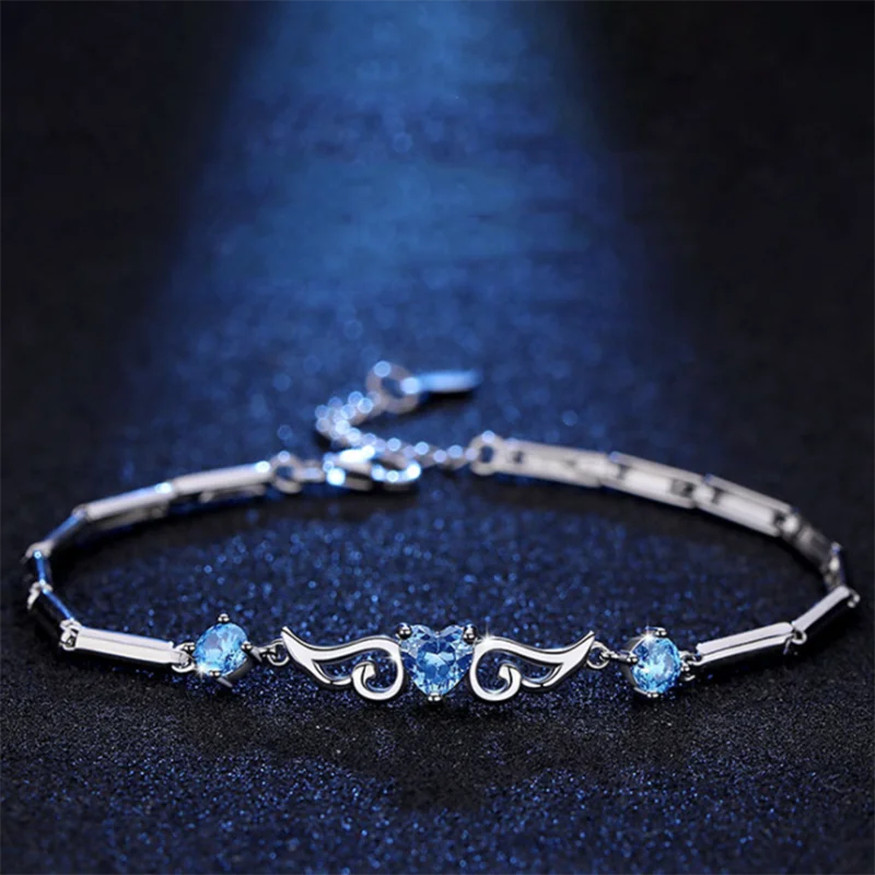 Fashion Angel's Wings Bracelets Bangles Anti Allergy Alloy Chain Bracelets For Women Elegant Blue Zircon Jewelry Accessories
Fashion Angel's Wings Bracelets Bangles Anti Allergy Alloy Chain Bracelets For Women Elegant Blue Zircon Jewelry Accessories