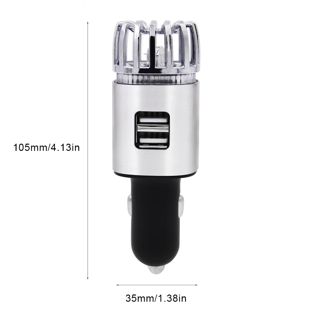 Car Air Purifier DC12V Car Charger Ionic Air Freshener with 2 USB Ports Car Gift Removes Smoke Odor Dust
Car Air Purifier DC12V Car Charger Ionic Air Freshener with 2 USB Ports Car Gift Removes Smoke Odor Dust