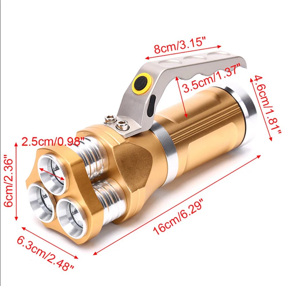 90000LM Spotlight Handheld T6 LED Flashlight Rechargeable Lamp Torch Light High-power Portable Lamp Long-range Glare Searchlight
90000LM Spotlight Handheld T6 LED Flashlight Rechargeable Lamp Torch Light High-power Portable Lamp Long-range Glare Searchlight