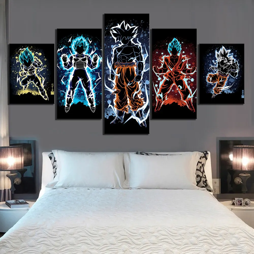 

Home Decor Paintings 5 Panel Wall Art Canvas Anime Character Poster Modular Comic Image Living Room Frame Artwork Pictures