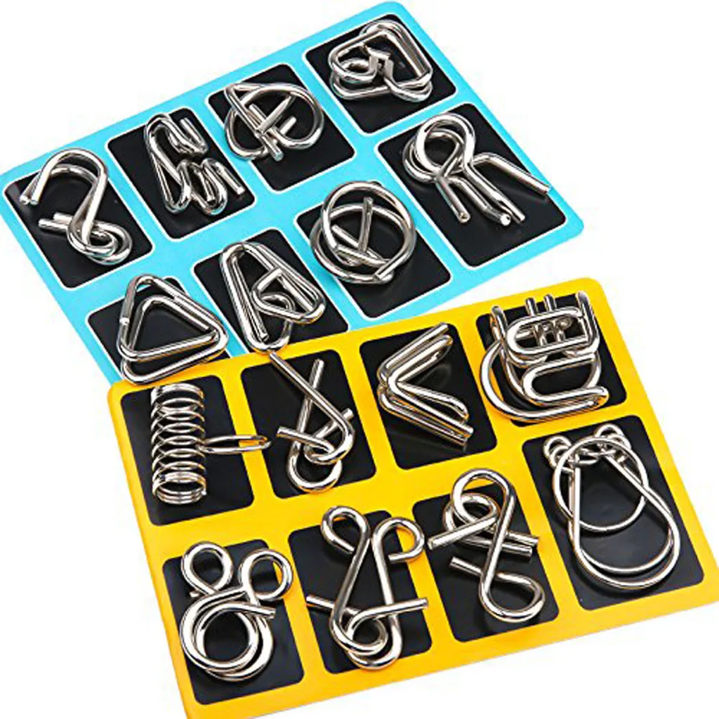 16 Pcs Metal Wire Puzzle Set Brain Teaser Iq Test Game Unlock Interlock Game Toy Kids Adults Puzzle Challenge Gift Intelligence
16 Pcs Metal Wire Puzzle Set Brain Teaser Iq Test Game Unlock Interlock Game Toy Kids Adults Puzzle Challenge Gift Intelligence