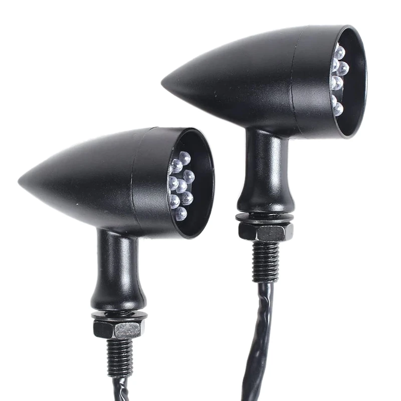 NEW-2Pcs Retro Motorcycle Turn Signal Light LED Brake Amber Light Blinkers Flashers for Honda Suzuki Cafe Racer Black
NEW-2Pcs Retro Motorcycle Turn Signal Light LED Brake Amber Light Blinkers Flashers for Honda Suzuki Cafe Racer Black