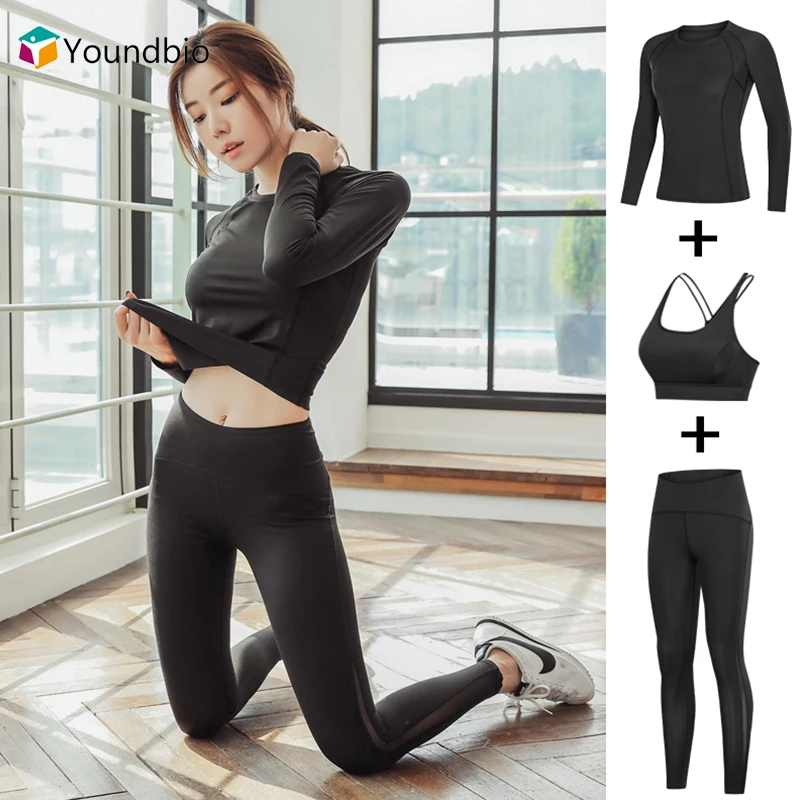 2021 Women Fitness Yoga Set Running Gym Sportswear Workout 2 Pieces Clothing Long Sleeve Crop Top+Leggings+Bra Home Sports Suits
2021 Women Fitness Yoga Set Running Gym Sportswear Workout 2 Pieces Clothing Long Sleeve Crop Top+Leggings+Bra Home Sports Suits
