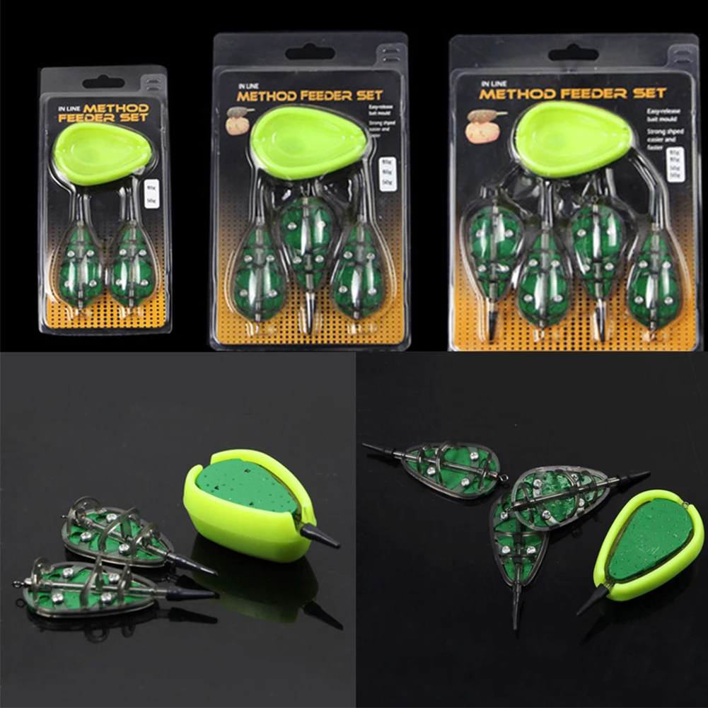 1set In Line Flat Method Feeders Bait Mould Cap Portable Lead Fishing Lure Cage For Carp Fishing Fish Tackle Pesca Iscas Tool
1set In Line Flat Method Feeders Bait Mould Cap Portable Lead Fishing Lure Cage For Carp Fishing Fish Tackle Pesca Iscas Tool