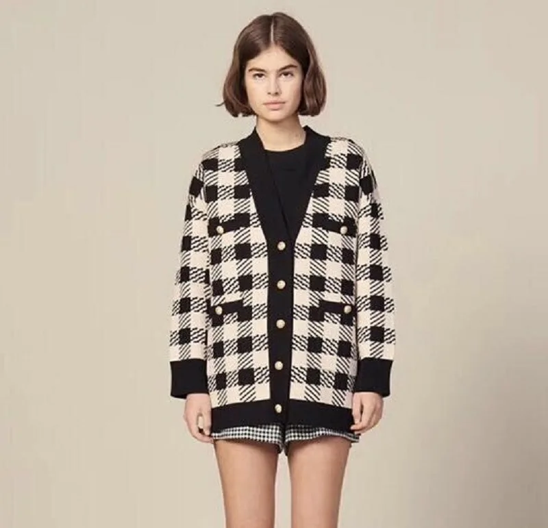 2021 spring, autumn and winter new temperament fashion Scottish plaid retro loose knit cardigan jacket
2021 spring, autumn and winter new temperament fashion Scottish plaid retro loose knit cardigan jacket