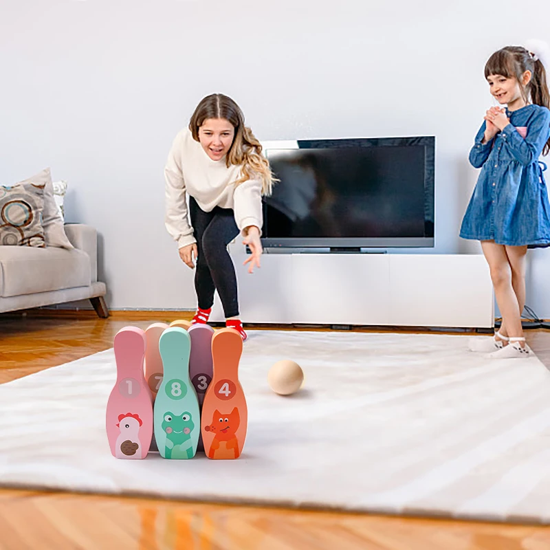 Wooden Bowling Baby Toys Early Education Children's Game Play Outdoor Toy Set Color Animal Parent-Child Sports Toys
Wooden Bowling Baby Toys Early Education Children's Game Play Outdoor Toy Set Color Animal Parent-Child Sports Toys