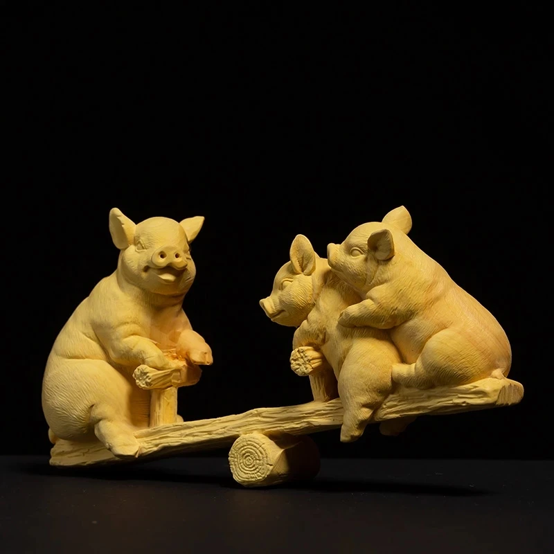 Three Little Pigs Playing on The Seesaw Boxwood Carving Crafts Creative Home Crafts Business Gifts Bedroom Children Decorations
Three Little Pigs Playing on The Seesaw Boxwood Carving Crafts Creative Home Crafts Business Gifts Bedroom Children Decorations
